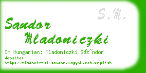 sandor mladoniczki business card